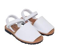 Sevillas 777A Menorquina Infantil de Piel Sandalias Niño Niña Hechas en España, Suela Goma Antideslizante, Abarcas Blancas 20-34 (Sistema tallas calzado EU, Niño (2-5 años), Números, mediano, 21)
