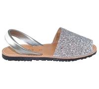 Sevillas Sandalias Menorquinas de Purpurina para Mujer - Abarcas Glitter en 3 Colores, Cómodas y Elegantes - Hechas en España (Plata, Sistema tallas calzado EU, Adulto, Mujer, Números, mediano, 35)