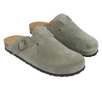 Sevillas Zuecos de Ante Unisex Tipo Boston Sandalia Cerrada Suela Anatómica Interior de Corcho y Látex Estilo Casual Cómodo Mod 6188 (Musgo, Sistema Tallas Calzado EU, Adulto, Números, Mediano, 46)