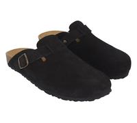 Sevillas Zuecos de Ante Unisex Tipo Boston Sandalia Cerrada Suela Anatómica Interior de Corcho y Látex Estilo Casual Cómodo Mod 6188 (Negro, Sistema Tallas Calzado EU, Adulto, Números, Mediano, 40)