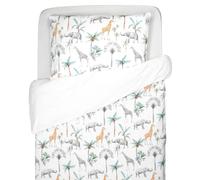 Sevira Kids - Juego reversible, funda de edredón y funda de almohada infantil, Safari Made in France