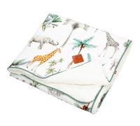 Sevira Kids - Manta reversible de sherpa, Safari Made in France, blanco, 100 x 70 cm