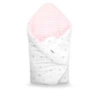 Sevira Kids - Saco de Dormir de Invierno - Bebe - Multiuso - 100% algodón - Mincky Reversible - Nido de ángel - Regalo para Nacimiento - Stella Rose - 80 x 80 cm