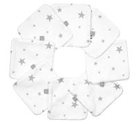 Sevira Kids - Toallitas de bebé lavables 100% algodón 8 piezas, STELLA Made in France, blanco, 10x10 cm
