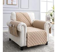 sevi's Funda Sofa 1 Plaza 60cm Universal Impermeable Reversible con Brazos, Cubre Sillon Orejero/Relax, Protector para Sofás, Color Caqui