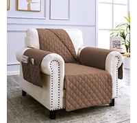 sevi's Funda Sofa 1 Plaza 60cm Universal Impermeable Reversible con Brazos, Cubre Sillon Orejero/Relax, Protector para Sofás, Color Marrón Claro