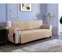 sevi's Funda Sofá 1 Plazas Impermeable e Antideslizante con Bolsillos, Cubre Sillon Orejero/Relax Reversible Antiarañazos para Mascotas, Oeko-Tex, Lavable - Caqui