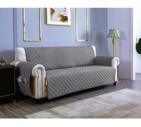 sevi's Funda Sofa 2 Plazas 120cm Universal Impermeable con Brazos, Protector para Sofás, Color Gris Claro