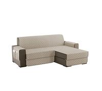 sevi's Funda Sofá 4 Plazas Impermeable e Antideslizante con Bolsillos, Protector Sofá Reversible Antiarañazos para Mascotas, Oeko-Tex, Lavable - Beige