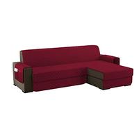 sevi's Funda Sofa Chaise Long 2 Plazas Impermeable, Izquierdo/Derecho Reversible Antideslizante, Protector Sofa con Bolsillos, Antiarañazos para Mascotas, Oeko-Tex, Lavable -Borgoña