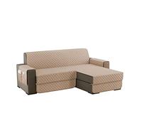 sevi's Funda Sofa Chaise Long 200cm Izquierdo/Derecho Universal Reversible Impermeable, Protector Sofa 2 Plazas Chaise Long con Brazos, Color Caqui