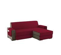 sevi's Funda Sofa Chaise Long 200cm Izquierdo/Derecho Universal Reversible Impermeable, Protector Sofa 2 Plazas Chaise Long con Brazos, Color Borgoña
