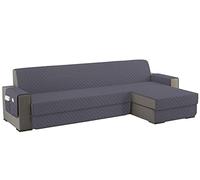 sevi's Funda Sofa Chaise Long 4 Plazas Impermeable, Izquierdo/Derecho Reversible Antideslizante, Protector Sofa con Bolsillos, Antiarañazos para Mascotas, Oeko-Tex, Lavable - Gris Oscuro