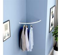 SEVOLY Barra de Esquina para Colgar Ropa, Perchero Industrial Resistente de Tubo, Perchero de Esquina de Pared, para Oficina, Entrada y Dormitorio.,Blanca,60x60cm