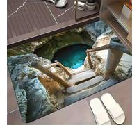 SEVOLY Felpudo para Puerta de Entrada, Interior y Exterior, con ilusión óptica 3D, para Todo Tipo de Clima, fácil de Limpiar, para Patio, Porche, Sala de Estar, Sala de Juegos,L,40 * 60cm
