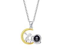 Sevso Collar para parejas, collares personalizados con imagen en el interior, collar personalizado para resaltar las emociones profundas entre dos personas, Applicable, Plata, No es una piedra