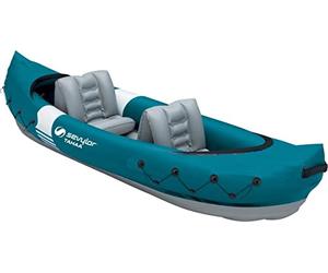 SEVYLOR Tahaa Kajak, Kayak Hinchable para 2 Personas, con Funda de PVC Resistente y Cintas de sujeción para sostener Equipaje, Estructura de Barra para Mayor Estabilidad en el Agua, Talla única