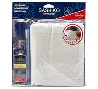 Sew Easy Kit de delantal Sashiko - Craft Your Own Delantal incluye tela, plantilla Shippou, hilo, lápiz, agujas