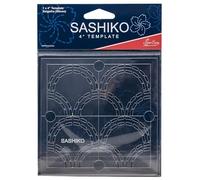 Sew Easy Plantilla Sashiko de 10 cm - Seigaiha (Waves) Quilting & Patchwork Regla para coser apliques, acrílico transparente antideslizante, instrucciones incluidas (idioma español no garantizado)