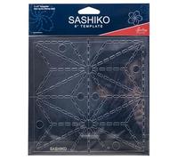Sew Easy Plantilla Sashiko de 4 pulgadas - ASA No Ha (hoja de cáñamo) regla de acolchado y patchwork para coser apliques, acrílico transparente antideslizante, instrucciones incluidas (idioma español