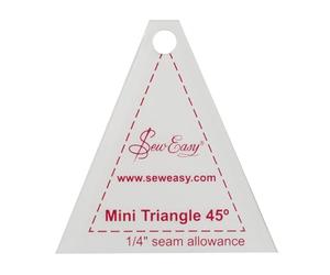 Sew Easy Plantilla triangular de 45° - Regla de acolchado y patchwork para coser apliques, acrílico transparente antideslizante, 6,3 x 6,1 cm