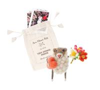 Sew Heart Felt L Fieltro a mano corazón y flores ovejas l lana orgánica l hecho a mano decoración del hogar l fibras naturales l comercio justo l felpa novedad animal adorno