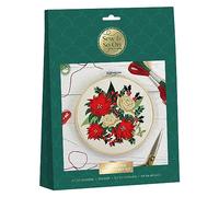 Sew & So On Kit de manualidades de bordado, flores de pascua de Navidad incluye todos los accesorios de manualidades necesarios, kits de manualidades ideales para adultos y niños mayores, es un gran