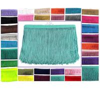 SEW TRENDS 4,5 m de borla de hilo trenzado con flecos de cadena larga de 10,16 cm para manualidades, costura y decoración - Verde mar Turquesa