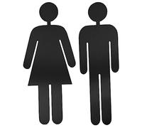 SEWACC 1 par de Identificación de Baño Acero Inoxidable para Hombres y Mujeres Letrero de Aseos para Hotel y
