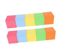 SEWACC 10 Piezas Bloques de Espuma Geométricos Coloridos para Cubos de Rojo Amarillo Azul Verde y Naranja Juguetes Educativos para Aprendizaje de Matemáticas y Actividades Interiores y