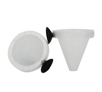 SEWACC 10 Piezas Comedero de Cono para Peces y Gusanos Rojos Ventosa | Plástico, Protector para Alimento Fresco, Flotante y Desmontable, Acuario, Incluye Ventosa, Color Aleatorio