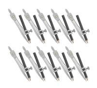 SEWACC 10 Piezas Compás de Dibujo con Agarre Ergonómico y Control Fácil | Reduce la Fatiga Mano, Función Múltiple, para Aulas de Matemáticas y Taller, Madera Plástico Metal