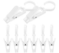 SEWACC 10 Piezas Pinzas Rotativas para Colgar Ropa, Clip de Percha Individual, Blanco, Plástico, Pinza de Sujeción Fuerte, Movimiento Libre, para Ropa y Calcetines, Armarios y Hogar