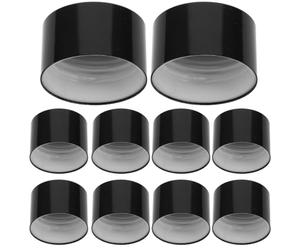 SEWACC 10 Tapas Negras para Botellas Difusoras de Vidrio Rellenables, Diseño Único de Metal Alumina, Uso Duradero y Ajuste Versátil para Manualidades y Hogar