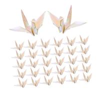 SEWACC 100 Piezas Origami Paper Cranes Pearl Premade Hand Folded For Wedding Shower Outdoor Party Decorations
