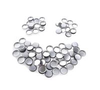 SEWACC 100piezas Tapas Metálicas Plateadas Para Manualidades Diy Pack Goma Ni Impresión Para Bisutería Arte Mixto y Decoración Fiestas