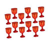 SEWACC 12 Copas de Vino para Boda Chinas Rojas de 40 Ml Plástico Resistente Diseño Tradicional Caracteres Chinos Ideales para Banquetes y Celebraciones Festivas