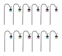 SEWACC 12 Farolas Miniatura Vintage Que Brillan Oscuridad, Modelo de Escena para Jardín de Hadas, Decoración con Lámparas de Exterior, Estacas de Resina en Colores Variados para Macetas