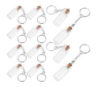SEWACC 12 Mini Botellas de Vidrio con Tapa de Corcho 5ml para Manualidades y Colgantes Llavero con Diseño Creativo para Regalos DIY y Almacenamiento de Deseos