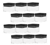 SEWACC 12 Piezas Caja Cuadrada Transparente Para Exhibir Muestras Minerales Caja Para Muestras Vitrina Transparente Para Minerales Para Recolección y Almacenamiento De