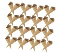 SEWACC 120 conos pequeños de papel kraft para boda, confeti, caramelos, flores, conos de papel para bricolaje, boda, cumpleaños, decoración de mesa, fiesta, regalo, color marrón