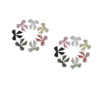 SEWACC 14 Piezas Parches Termoadhesivos Lazo Brillante para Coser, Cristales de Resina y Adhesivo Termofusible, Ideales para Reparación de Ropa y Decoración DIY