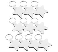 SEWACC 15 Llaveros en Blanco para Sublimación con Diseño de Doble Cara y Transferencia de Calor, Forma de Estrella de Tablero Grueso con Anilla para Llaves