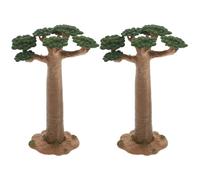 SEWACC 2 adornos de modelo de árbol baobab, diseño de tren, arquitectura, árboles falsos, modelos de plantas para accesorios de paisaje, decoración de escritorio del hogar