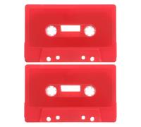 SEWACC 2 Casetes Decorativos Retro de Plástico Rojo sin Núcleo, Cintas de Casete Vírgenes para Decoración Vintage y Manualidades de Pared, Diseño DIY y Acabado Artesanal