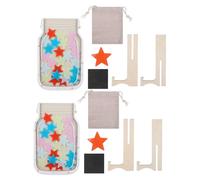SEWACC 2 juegos de tarros magnéticos de recompensa con forma de estrella y fichas de estrella para el manejo del comportamiento en el aula, herramientas para tablas de recompensas para niños,
