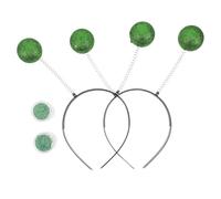 SEWACC 2 Juegos Diadema Antenas Marcianas Verde para Fiestas de Disfraces, Accesorios de Plástico y Espuma Purpurina, Diseño Único y Transformación Rápida Edades