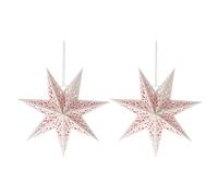 SEWACC 2 linternas de papel con forma de estrella: pantalla hueca para lámpara colgante, cubierta de luz de estrella, linterna colgante para fiesta de cumpleaños de Navidad de 45 cm