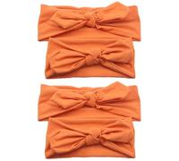 SEWACC 2 Piezas Diadema Elástica de Algodón Diseño Delicado de Orejas de Conejo para Mamá y Ñiño, Color Naranja, Adecuado para Shower y Eventos Familiares