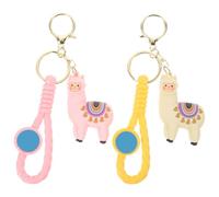 SEWACC 2 Piezas Llavero de Alpaca de Dibujos Animados en Pvc Verde,